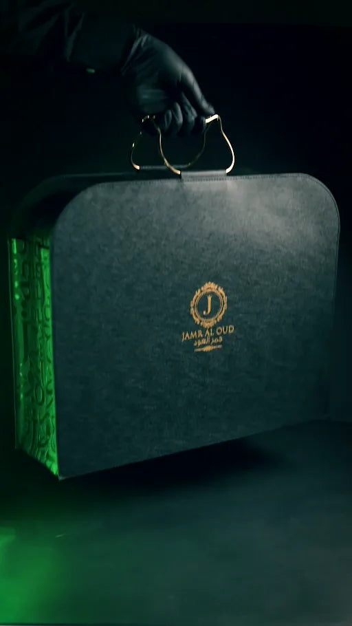 Jamr Al Oud handmade leather gift box for live personalization
